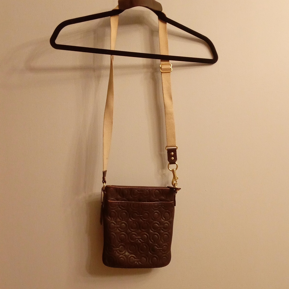 Vintage Coach Crossbody Brown Leather Bag